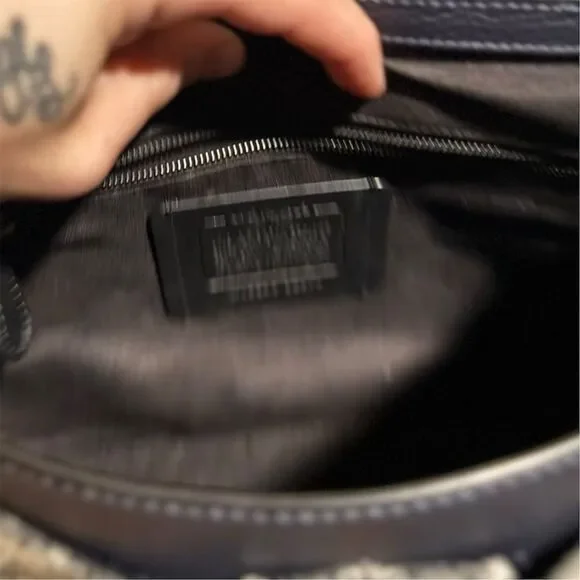 Coach Signature Canvas & Leather Crossbody Bag – Chain Strap Flap Purse - Picture 15 of 15